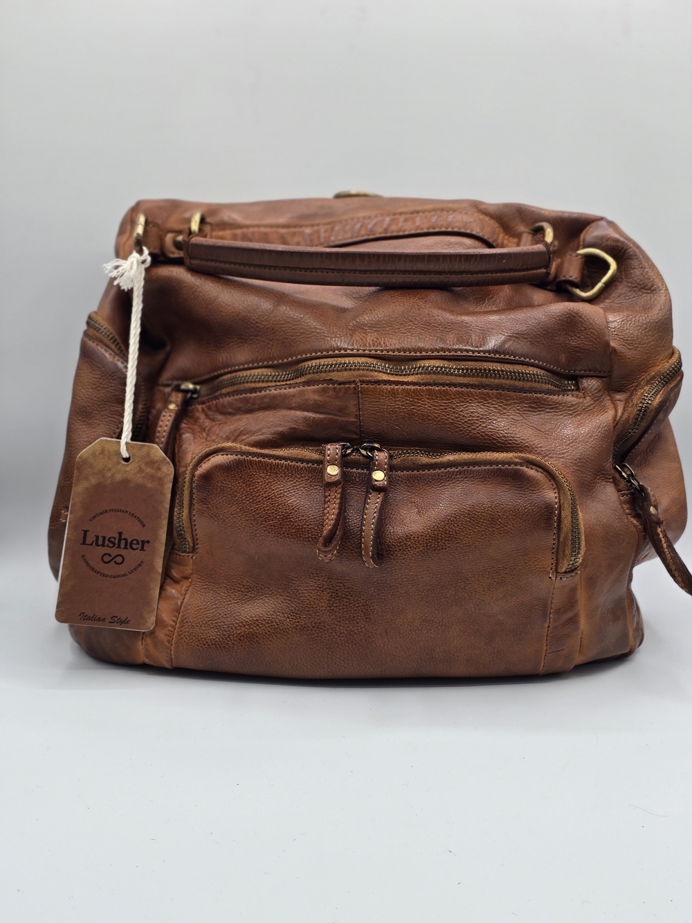 Lusher Quest Backpack Purse Leather Brown